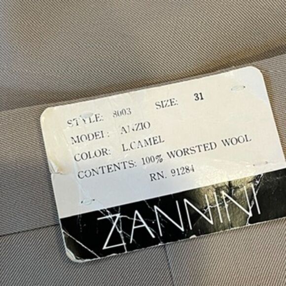 Vintage Zannini Deadstock Men's Dress Pants Size 31 x 35 Unhemmed NEW - Picture 3 of 11